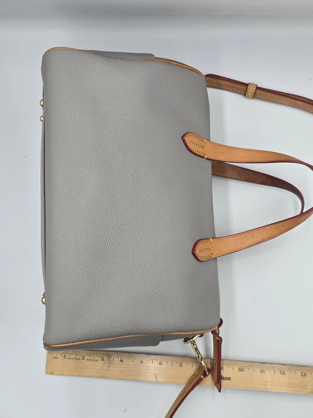 DOONEY & BOURKE Carley Olivia Satchel Grey Coated Cotton Barrel Bag Crossbody